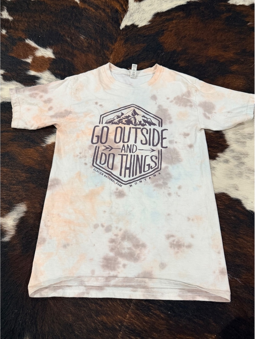 Spectra USA Tie-Dye 'Go Outside and Do Things' Graphic T-Shirt Size Small